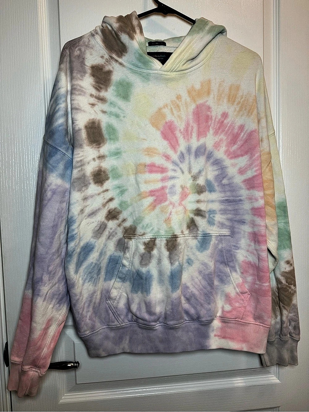 Abercrombie & Fitch Soft A&F Collection Rainbow Tie-Dye Oversized Hoodie Medium